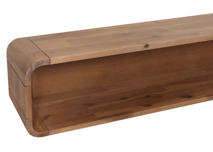 Wandplank MCW-M47, hangende plank Zwevende plank, plank, acacia massief hout gebeitst 160cm 9kg