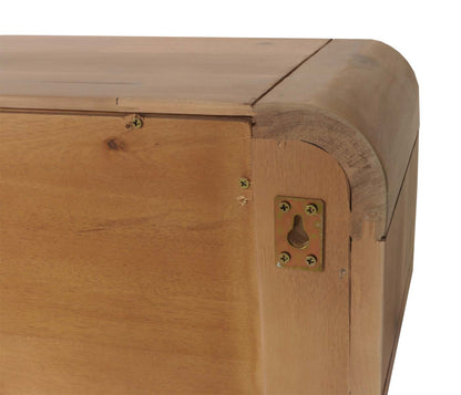 Wandplank MCW-M47, hangende plank Zwevende plank, plank, acacia massief hout gebeitst 160cm 9kg