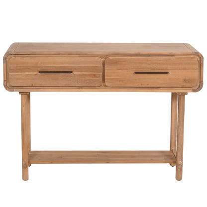 Console tafel MCW-M47, telefoontafel bijzettafel opbergtafel, lade, acacia massief hout gebeitst 80x120x35cm 22kg