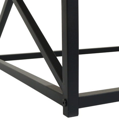 Salontafel MCW-A27, woonkamertafel bijzettafel sofatafel, metalen 3D structuur 44x110x60cm, wild eiken look