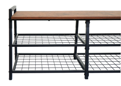 Salontafel MCW-A27, woonkamertafel bijzettafel sofatafel, metalen legplank 3D structuur 46x110x60cm, wild eiken look