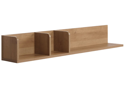 Wandplank MCW-M48, Hangplank Houten plank Zwevende plank, 3 vakken Massief mangohout 20x120x21cm ~ naturel