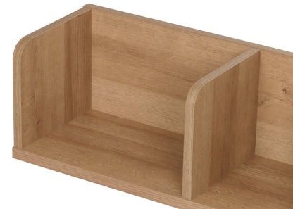 Wandplank MCW-M48, Hangplank Houten plank Zwevende plank, 3 vakken Massief mangohout 20x120x21cm ~ naturel