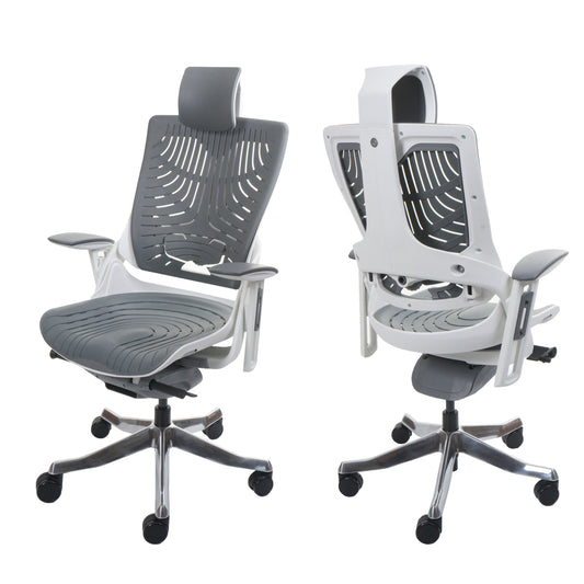 Bureaustoel MERRYFAIR Wau 2b, bureaustoel draaistoel, harde kuip, ergonomisch ~ grijs