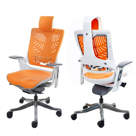 Bureaustoel MERRYFAIR Wau 2b, bureaustoel draaistoel, harde kuip, ergonomisch ~ oranje