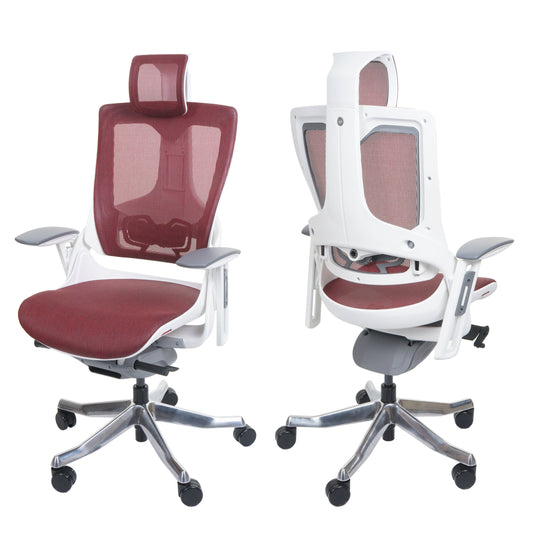 Bureaustoel MERRYFAIR Wau 2, bureaustoel draaistoel, bekleed/mesh, ergonomisch ~ rood