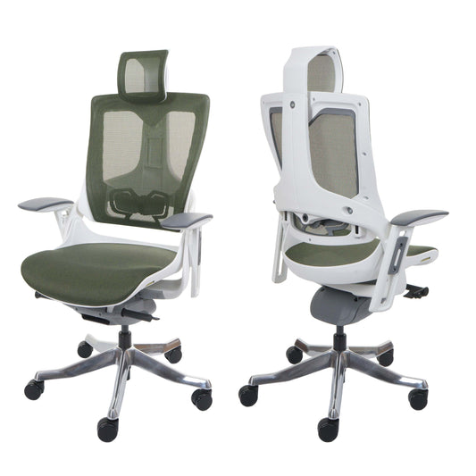 Bureaustoel MERRYFAIR Wau 2, bureaustoel draaistoel, bekleed/mesh, ergonomisch ~ groen