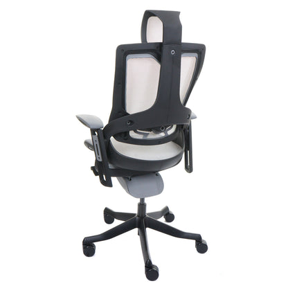 Bureaustoel MERRYFAIR Wau 2, bureaustoel draaistoel, bekleding/mesh, ergonomisch ~ wit-grijs, zwart frame
