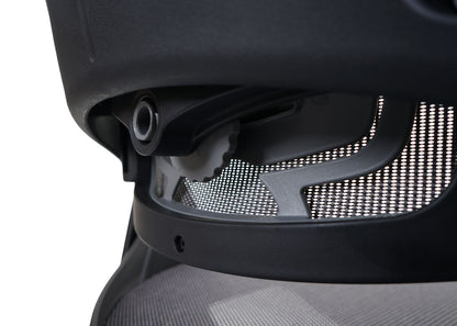 Bureaustoel MERRYFAIR Wau 2, bureaustoel draaistoel, bekleed/mesh, ergonomisch ~ zwart-grijs, zwart frame