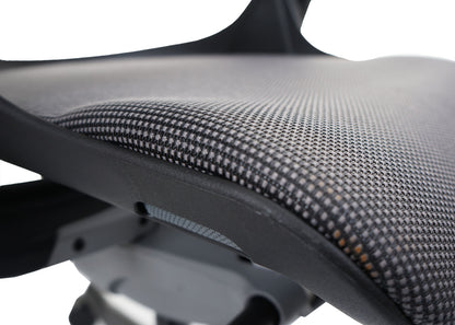 Bureaustoel MERRYFAIR Wau 2, bureaustoel draaistoel, bekleed/mesh, ergonomisch ~ zwart-grijs, zwart frame