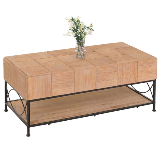 Salontafel MCW-N30, woonkamertafel sofatafel bijzettafel, plank massief hout MDF, 51x120x61cm