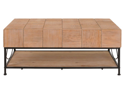 Salontafel MCW-N30, woonkamertafel sofatafel bijzettafel, plank massief hout MDF, 51x120x61cm