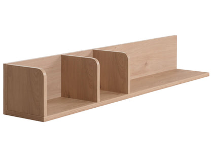 Wandplank MCW-M48, Hangplank Houten plank Zwevende plank, 3 vakken Mangohout 20x120x21cm ~ beige
