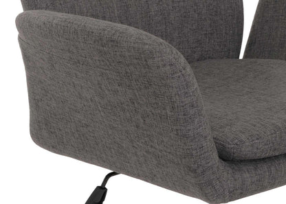 Set van 6 vergaderstoelen MCW-K23, bezoekersstoel gestoffeerde stoel draaibare armleuningen in hoogte verstelbaar stof/textiel ~ donkergrijs