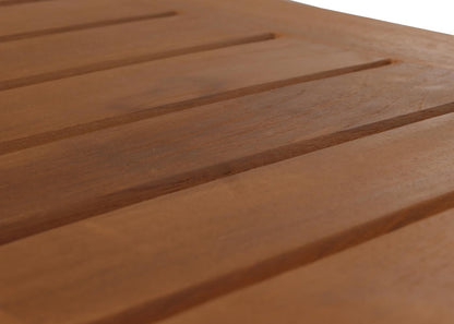 Teak kruk MCW-M84, houten kruk bankje douchekruk, hoogwaardige B-kwaliteit teak (kernhout, 20-30 jaar), 51x60x30cm