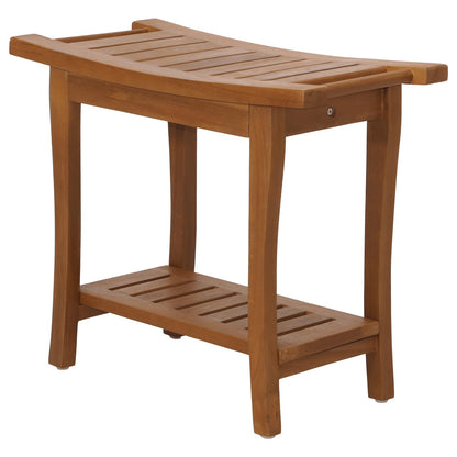 Teak kruk MCW-M84, houten kruk bankje douchekruk, hoogwaardige B-kwaliteit teak (kernhout, 20-30 jaar), 51x60x30cm