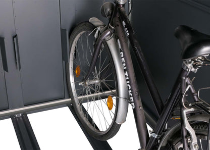 2-fietsenstalling MCW-L56c, fietsenstalling met opbergruimte, afsluitbaar metaal 160x113x209cm ~ antraciet