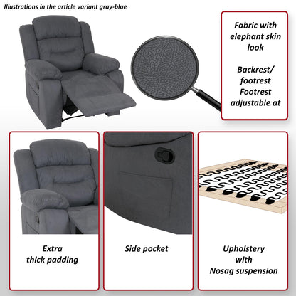 TV-fauteuil MCW-J57, XXL relaxfauteuil TV-fauteuil met nosag-vering suède look stof/textiel tot 200kg ~ bruin