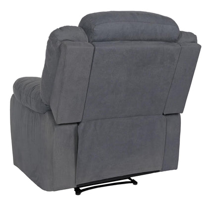 TV-fauteuil MCW-J57, XXL relaxfauteuil TV-fauteuil met nosag-vering suède look stof/textiel tot 200kg ~ grijs blauw