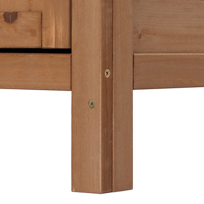 Tuinkast met werkblad MCW-L69, planttafel, outdoor sparrenhout MVG-gecertificeerd 86x104x52cm ~ bruin