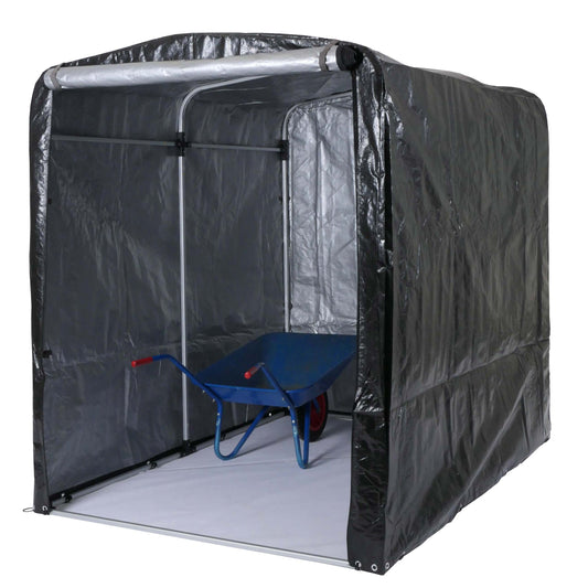 Tuinhuisje MCW-N61, tuinhuisje gereedschap tuinhuisje, aluminium UV-bescherming waterdicht, 201x157x201cm ~ antraciet