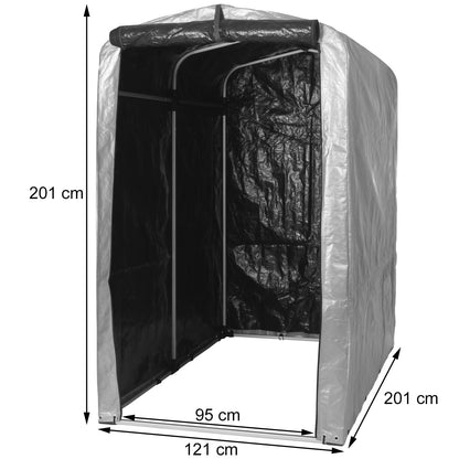 Tuinhuisje MCW-N61, tuinhuisje gereedschap tuinhuisje, aluminium UV-bescherming waterdicht, 201x121x201cm ~ zilver
