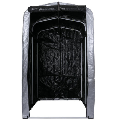 Tuinhuisje MCW-N61, tuinhuisje gereedschap tuinhuisje, aluminium UV-bescherming waterdicht, 201x121x201cm ~ zilver