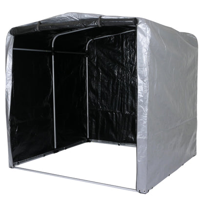Tuinhuisje MCW-N61, tuinhuisje gereedschap tuinhuisje, aluminium UV-bescherming waterdicht, 201x201x201cm ~ zilver