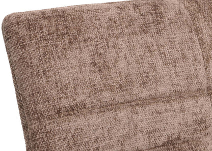 Eetkamerset MCW-G55, set van 2 stoelen met armleuningen + zitbank 180cm, geborsteld roestvrij staal stof/textiel chenille ~ bruin