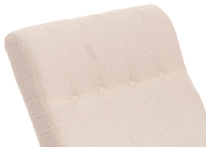 Schommelstoel MCW-K10, relaxfauteuil, hout MVG stof/textiel bouclé (450g/m²) ~ crème, frame naturel