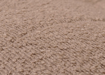 Schommelstoel MCW-K10, relaxfauteuil, hout MVG stof/textiel bouclé (450g/m²) ~ taupe, frame naturel