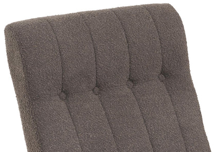 Schommelstoel MCW-K10, relaxfauteuil, hout MVG stof/textiel bouclé (450g/m²) ~ donkergrijs, frame naturel