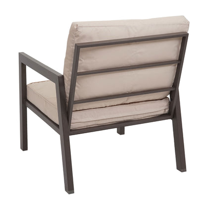 Set MCW-L64, tuinset loungeset bank, metaal ~ bekleding crème-wit