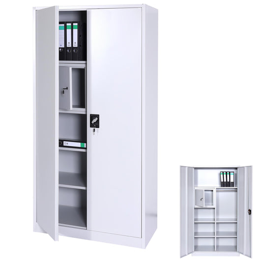 Archiefkast MCW-L60, stalen multifunctionele kast, locker kledingstang afsluitbaar, metaal 185x90x45cm, grijs