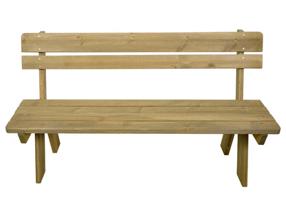 Tuinbank MCW-L66, houten parkbank, horecakwaliteit, massief hout 148cm ~ naturel