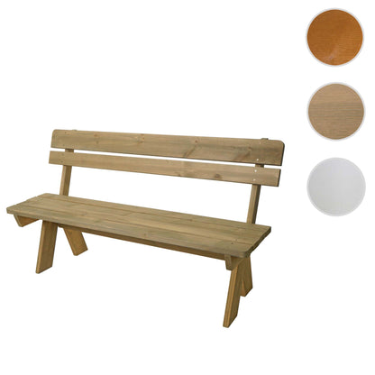Tuinbank MCW-L66, houten parkbank, horecakwaliteit, massief hout 148cm ~ naturel