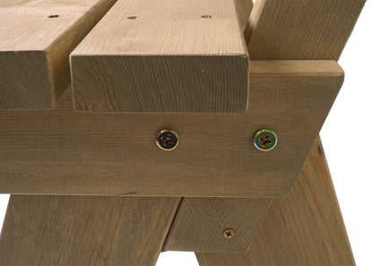 Tuinbank MCW-L66, houten parkbank, horecakwaliteit, massief hout 148cm ~ naturel