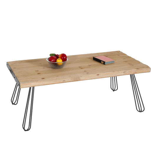 Salontafel MCW-L73, tafel woonkamer, industrieel massief hout MVG-gecertificeerd 120x60cm, naturel