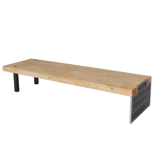 Bank MCW-L75, Eetkamerbank Bank Garderobekast, industrieel massief hout MVG-gecertificeerd 200cm, naturel