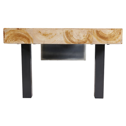 Lowboard MCW-L75, TV-rek TV-tafel, industrieel massief hout MVG-gecertificeerd 40x200x60cm, naturel