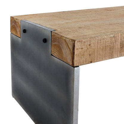 Bank MCW-L75, Eetkamerbank Bank Garderobekast, industrieel massief hout MVG-gecertificeerd 200cm, naturel