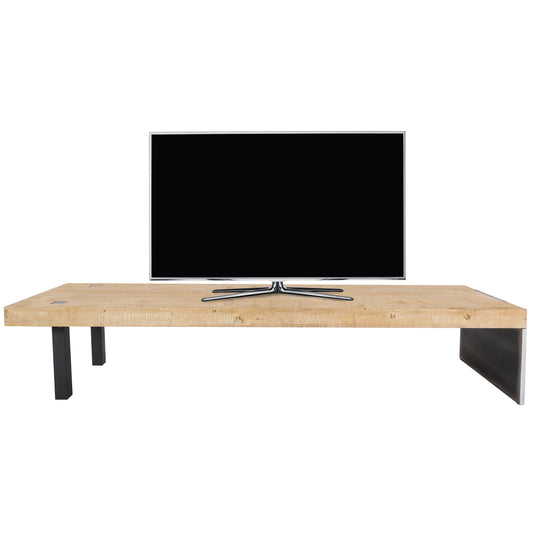 Lowboard MCW-L75, TV-rek TV-tafel, industrieel massief hout MVG-gecertificeerd 40x200x60cm, naturel