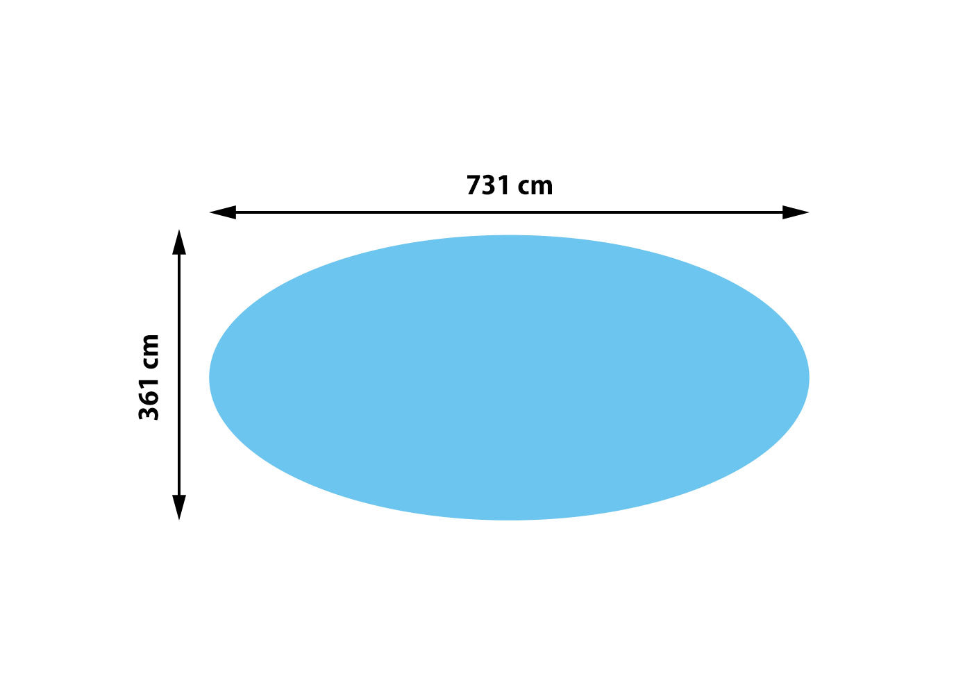 Zwembadafdekking Warmtezeil Afdekzeil Zonnezeil Zonnezeil, dikte: 400 µm ~ ovaal 7,31x3,65m blauw