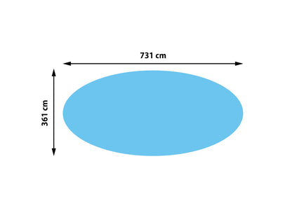 Zwembadafdekking Warmtezeil Afdekzeil Zonnezeil Zonnezeil, dikte: 400 µm ~ ovaal 7,31x3,65m blauw
