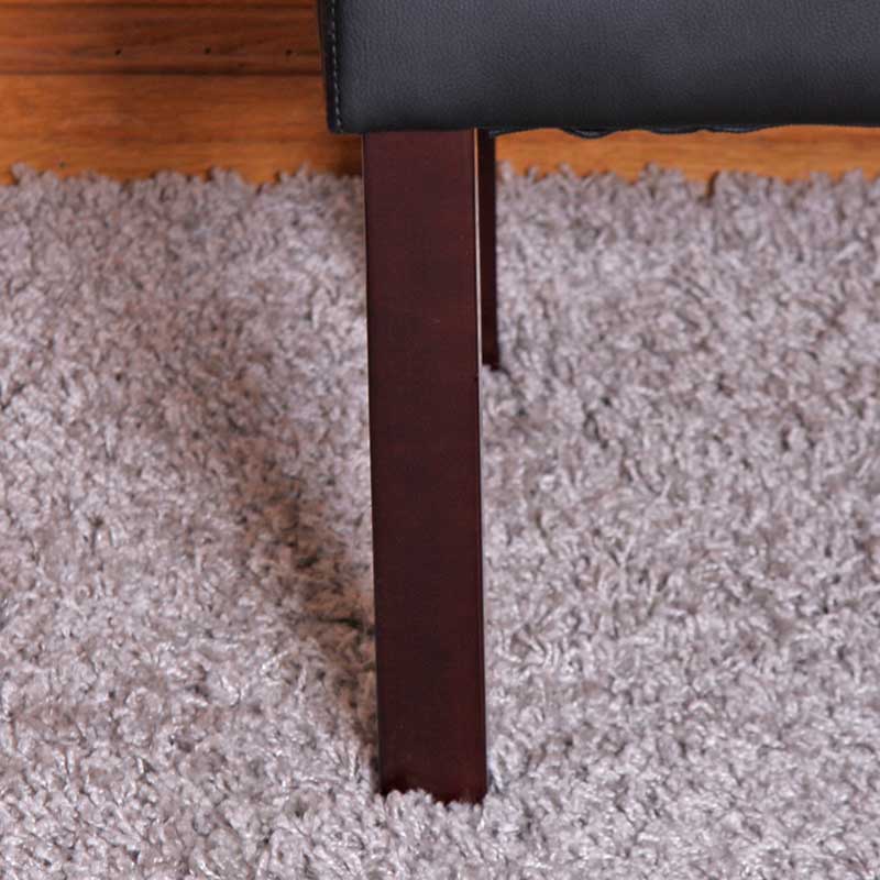 Bank Gestoffeerde bank Bank M37 kunstleer ~ 120x43x49 cm zwart, donkere poten