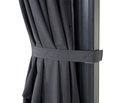 Zweefparasol MCW-A96, parasol, 3x4m (Ø5m) polyester/aluminium 26kg ~ antraciet met voet