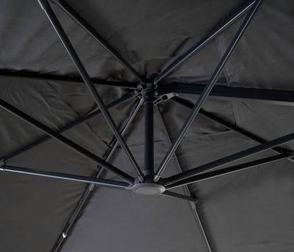 Zweefparasol MCW-A96, parasol, 3x4m (Ø5m) polyester/aluminium 26kg ~ antraciet met voet