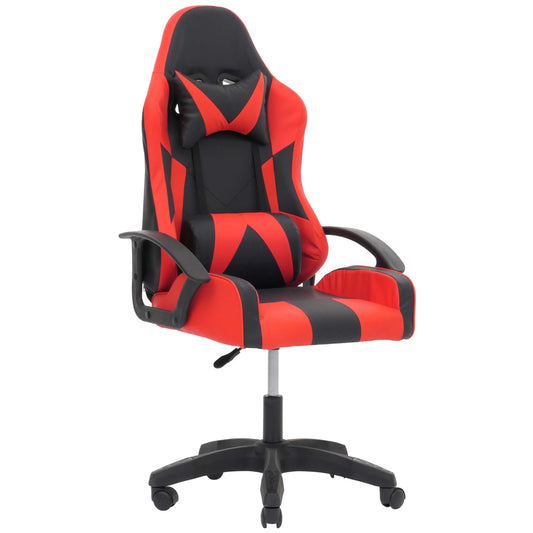 Bureaustoel MCW-N63, bureaustoel gamestoel directiestoel bureaustoel, 180kg belastbaar, kunstleer zwart/rood