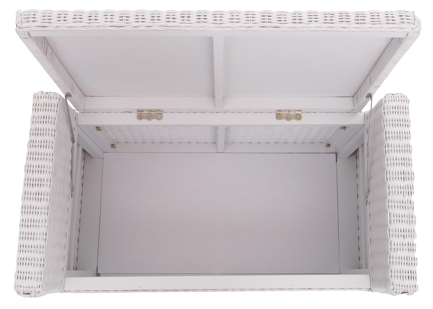 Bank M92 Garderobebank Bankkruk, met opbergruimte Kussen Kubu rotan 88cm ~ wit