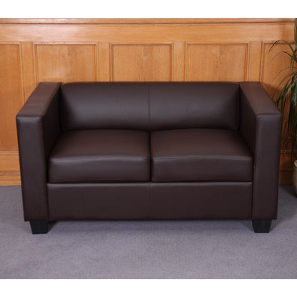 2-zits bank loungebank Lille ~ kunstleder, koffie